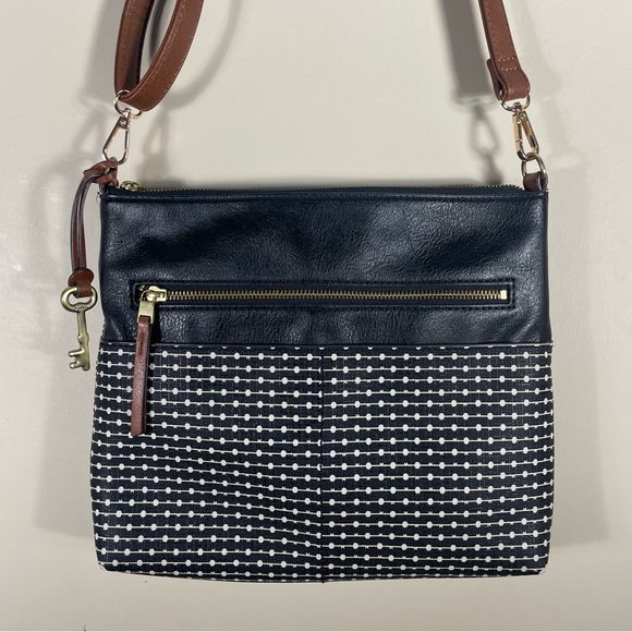 Fossil Fiona Black Printed Adjustable Crossbody Purse - Picture 4 of 14